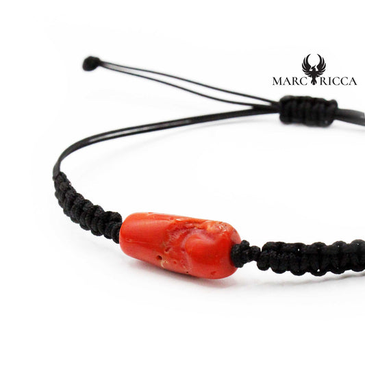 Bracelet Cordon Tube en Corail