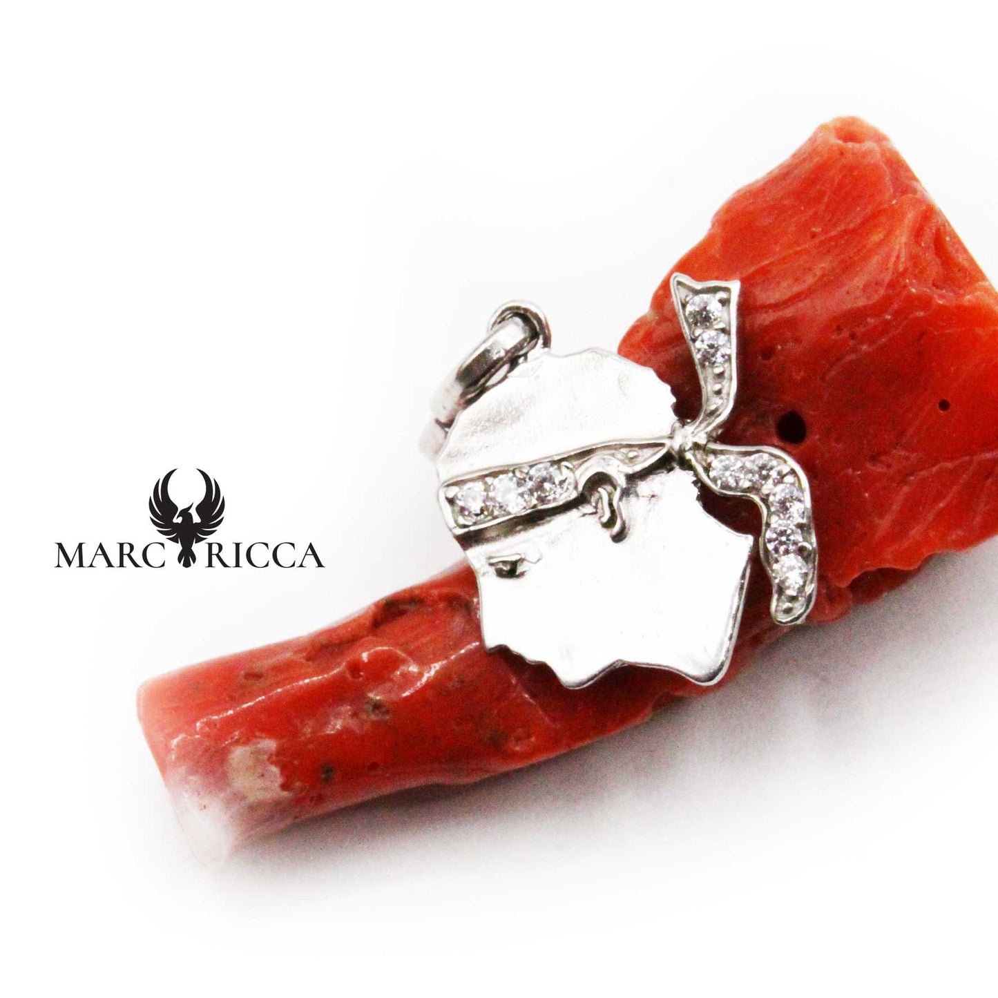 Pendentif Argent Tête de Maure & Strass