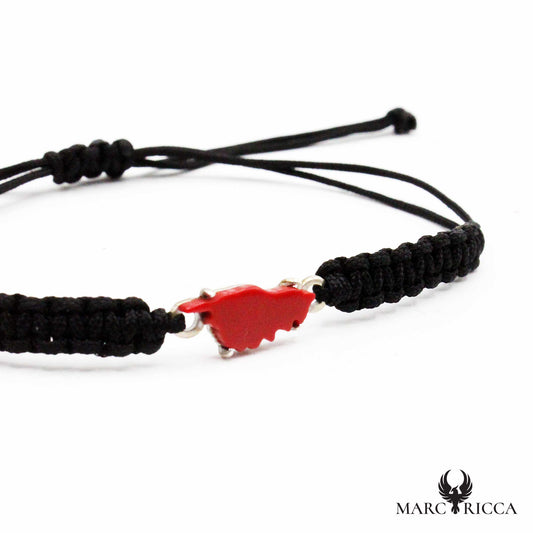 Bracelet Argent Corse Réglable Corail