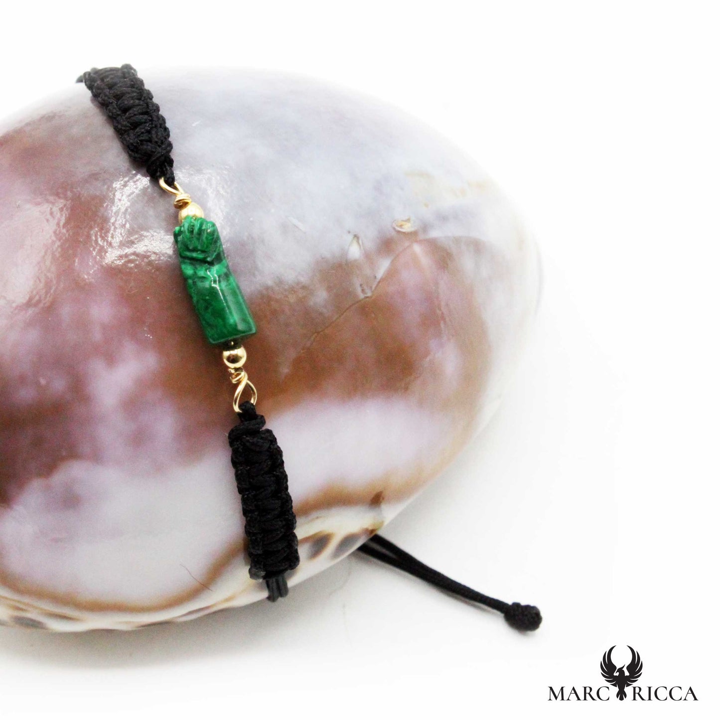 Bracelet Argent Macramé Main en Corail Vermeil