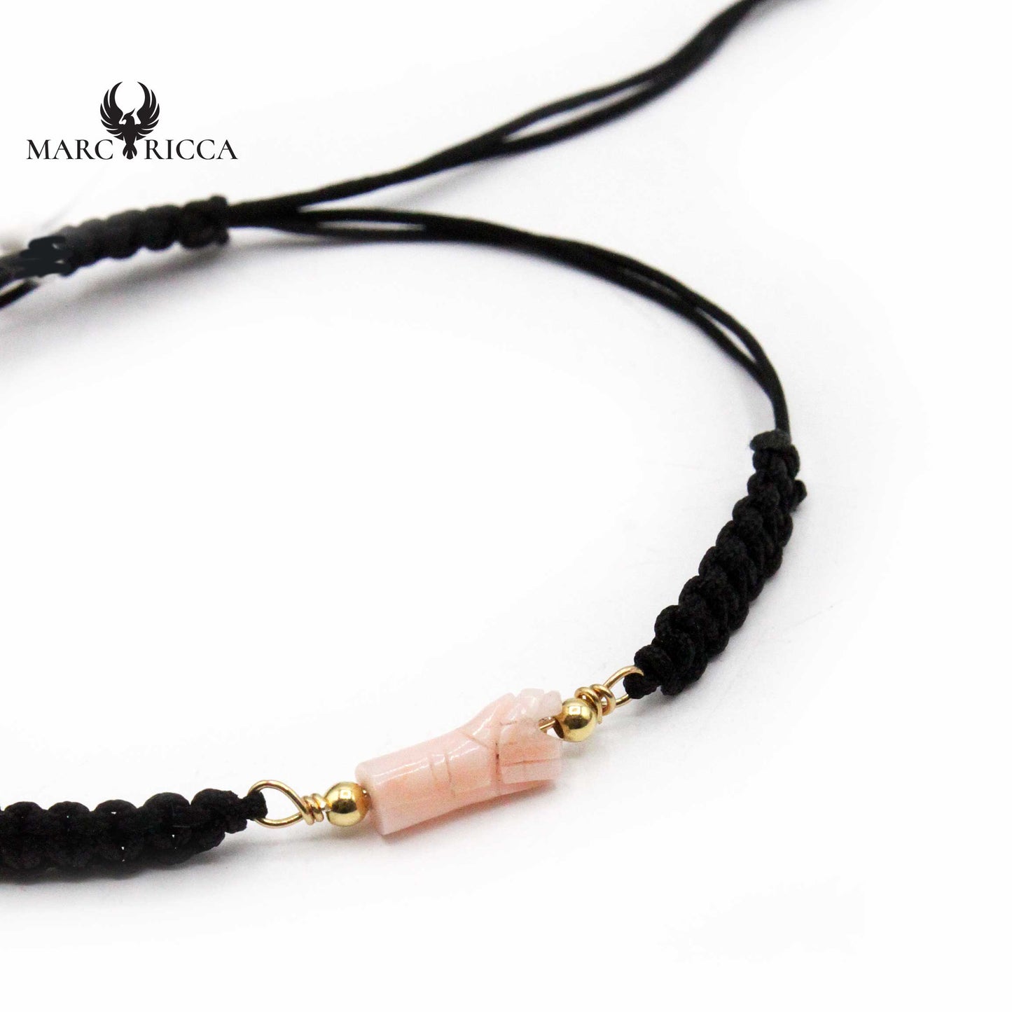 Bracelet Argent Macramé Main en Corail Vermeil