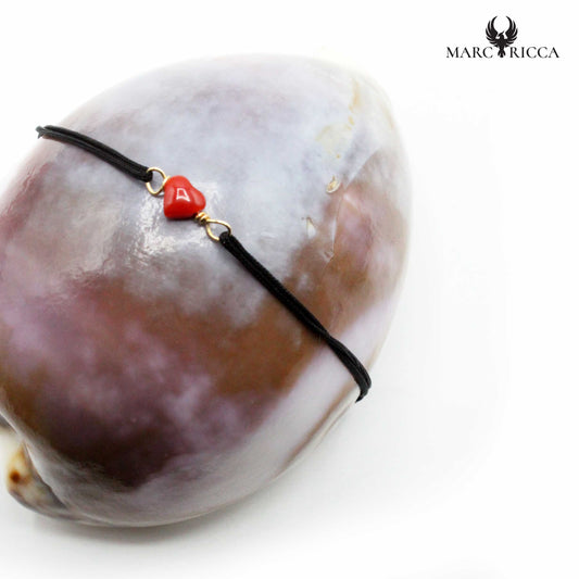 Bracelet Argent Cœur en Corail Vermeil