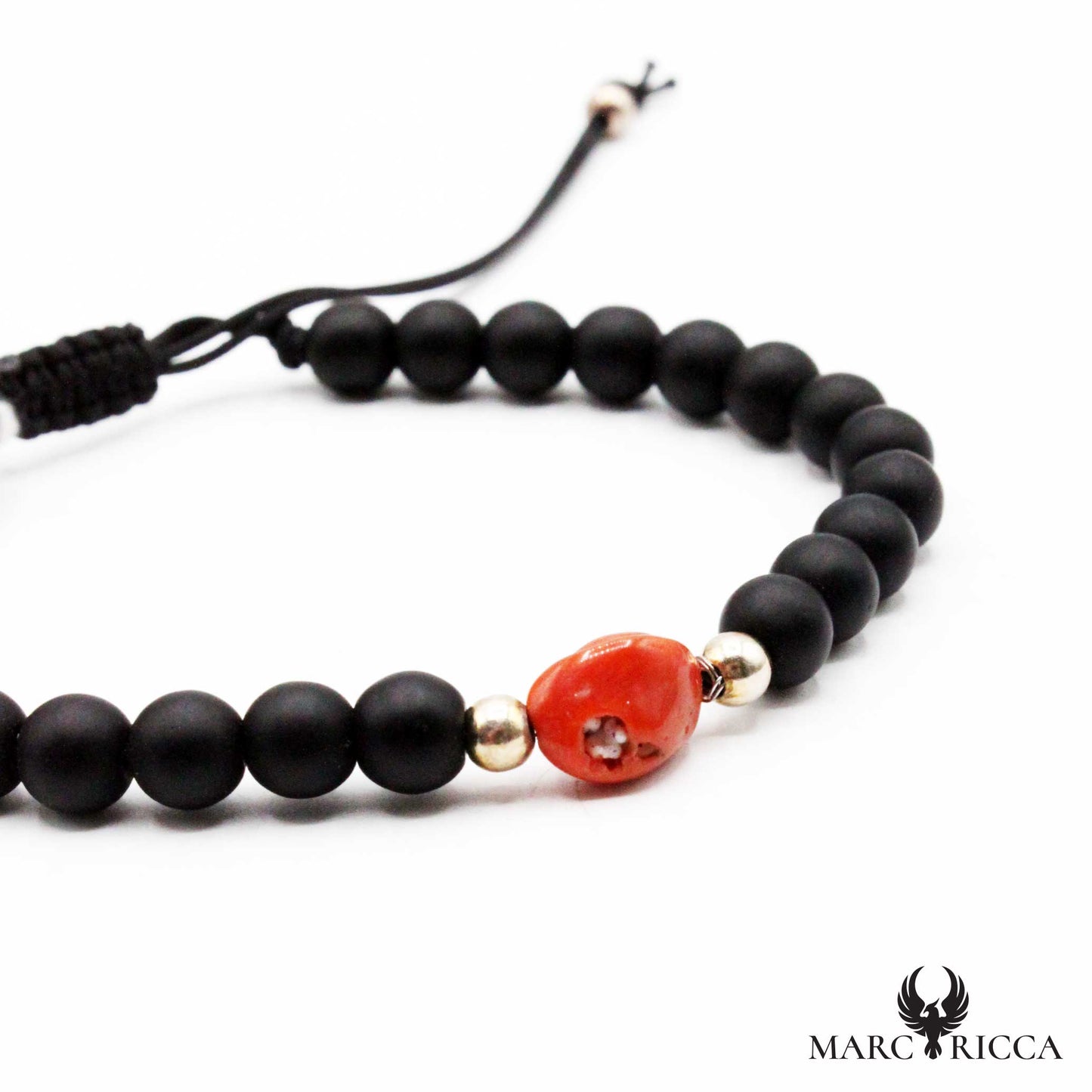 Bracelet Argent Cordon & Corail