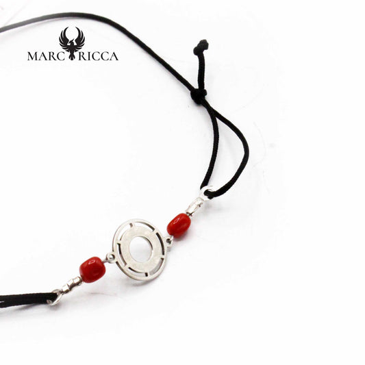 Bracelet Corail & Argent Rond