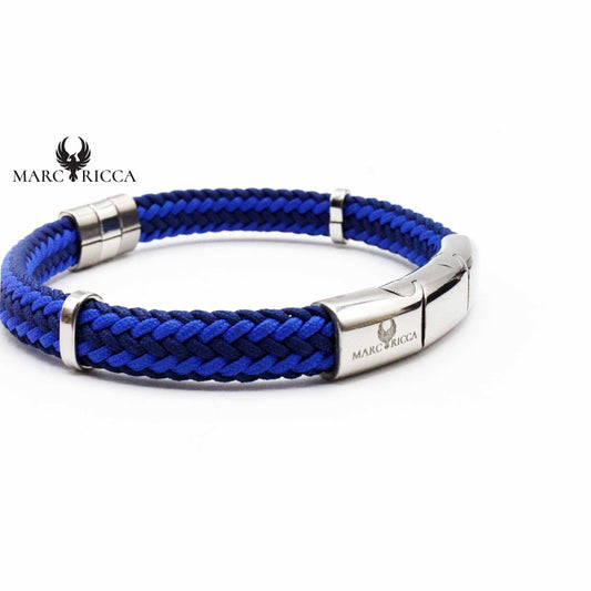 Bracelet Acier Bicolore Bleu
