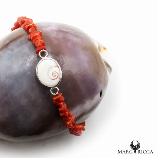 Bracelet Argent œil de St-Lucie & Cupolino Rouge