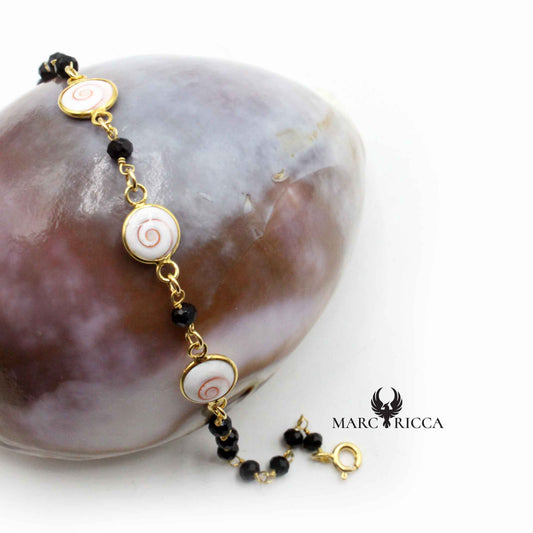 Bracelet Vermeil Œil de St-Lucie 3 & Cristal