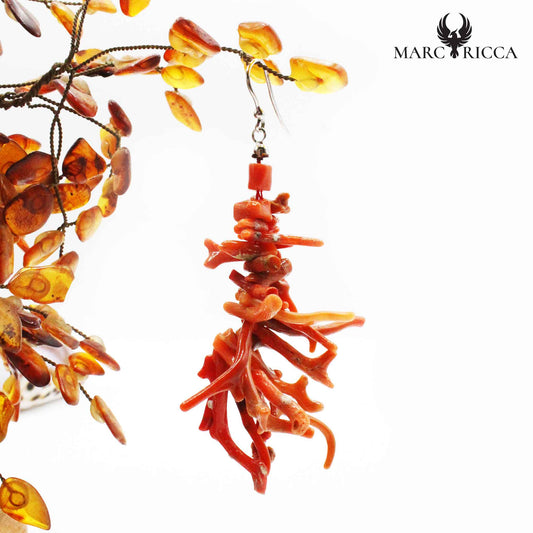 Boucles Argent Corail Frange
