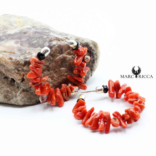 Boucles Créoles Corail Onyx