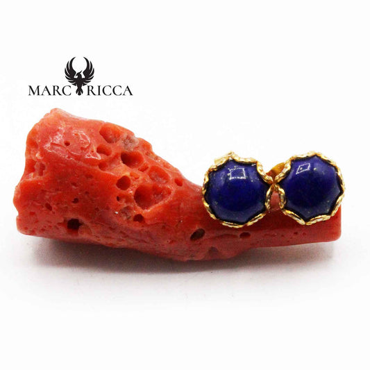 Boucles Argent Rondes Lapis Lazuli