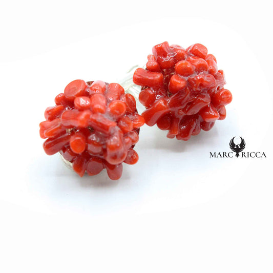 Boucles Argent Clip Corail Cupolino