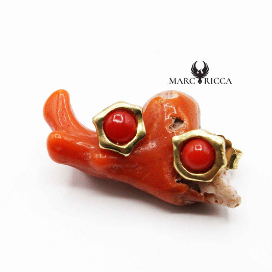 Boucles Fleurs Corail vermeil