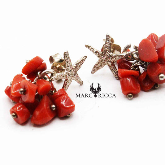 Boucles Argent Corail Cupolino & Étoile