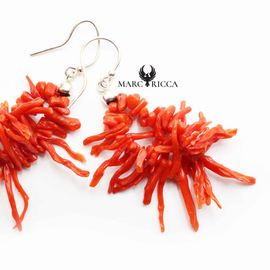 Boucles Argent Corail Frange