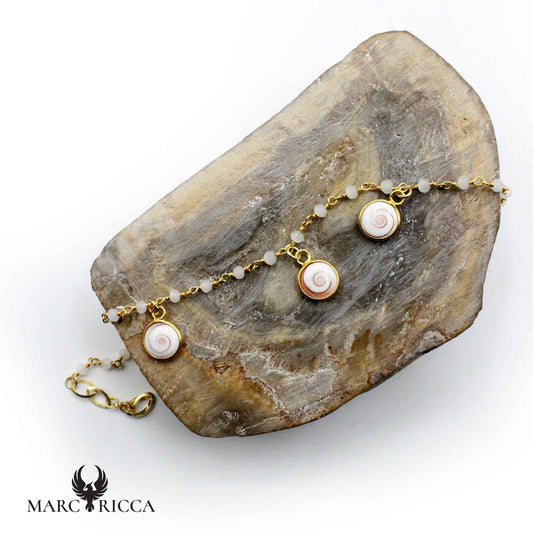 Bracelet Vermeil Œil de St-Lucie 3 & Cristal Blanc