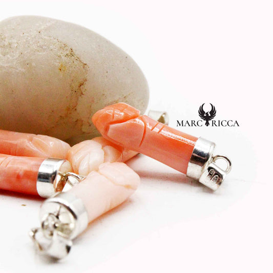 Pendentif Argent Main Corail Rose