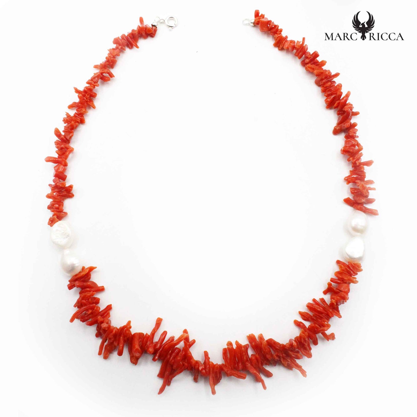 Collier Frange Corail Rouge et Perles