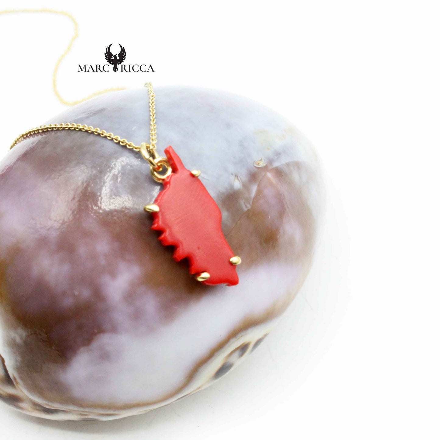 Pendentif Argent Corse & Pâte de Corail