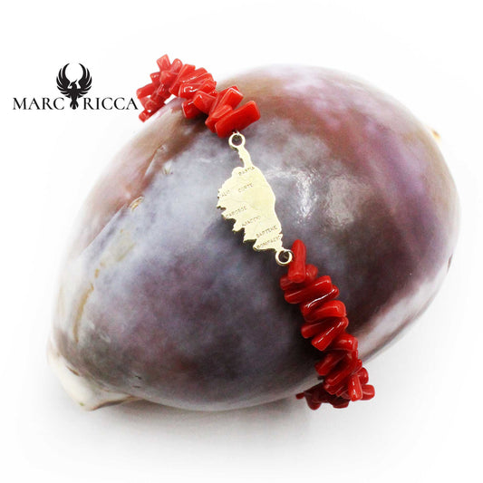 Bracelet Argent Corail Cupolinu Rouge et Corse
