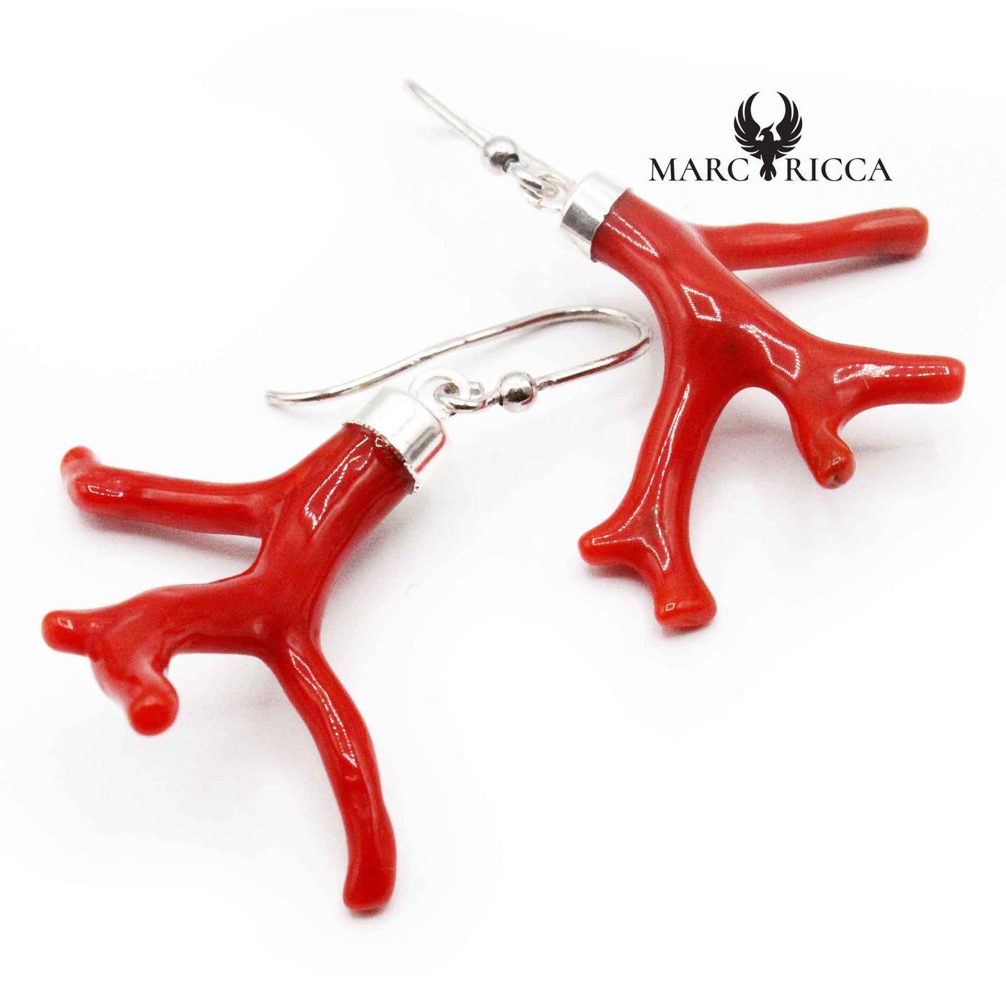 Boucles Argent Branche de Corail