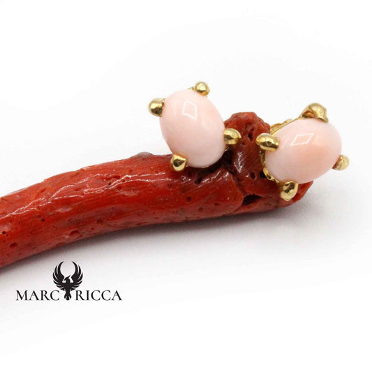 Boucles Ovales Corail Rose
