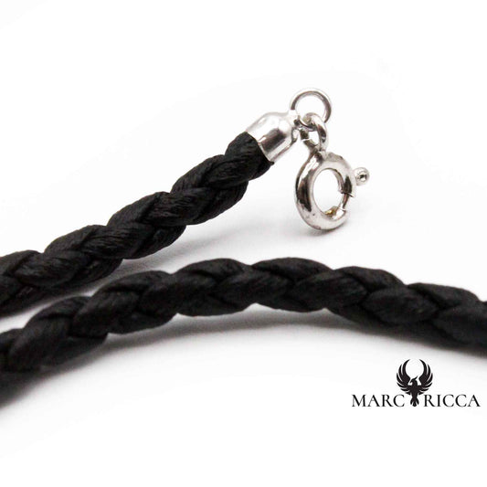 Cordon Argent cuir 3mm