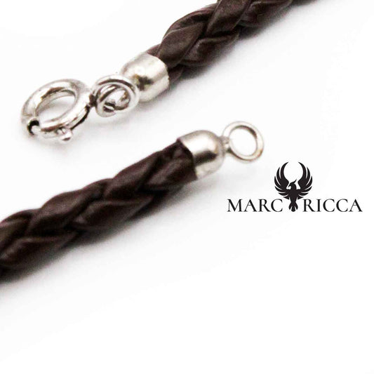 Cordon Argent cuir 3mm