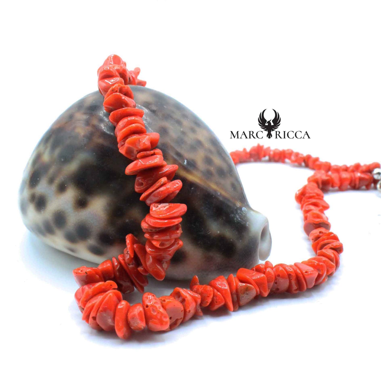 Collier Argent Cupolino Corail Rouge