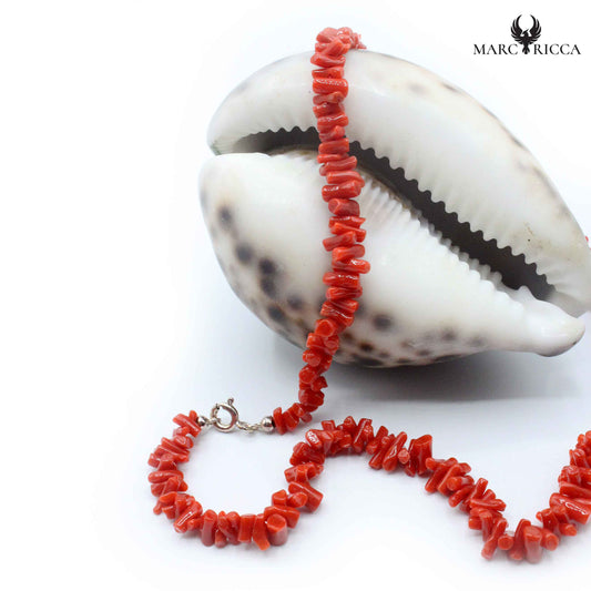 Collier Argent Cupolino Corail Rouge
