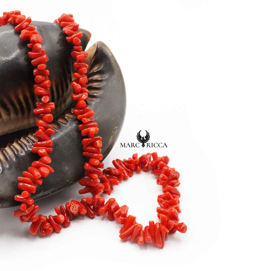 Collier Argent Cupolino Corail Rouge