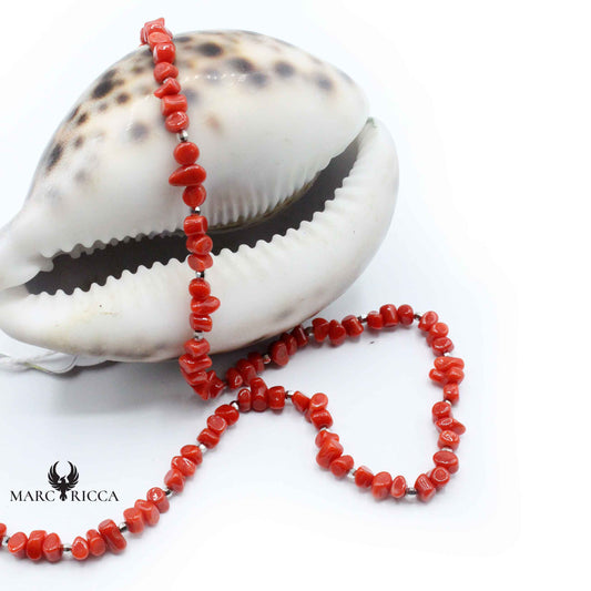 Collier Baroque Perles de Corail Rouge