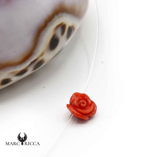Collier Argent Fil de Pêche Rose Corail Rouge