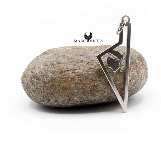 Pendentif Argent Corse Stylisée & Tête de Maure