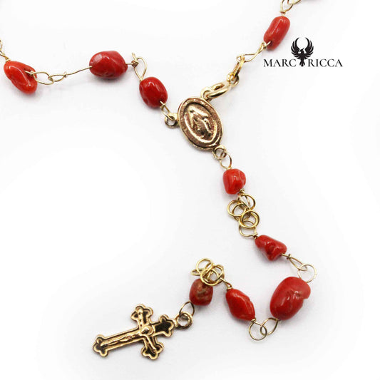 Chapelet Argent Corail Rouge