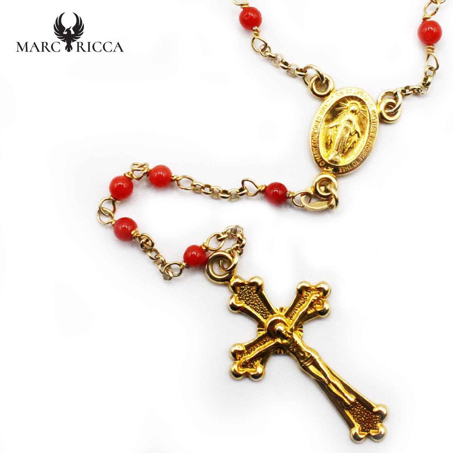 Chapelet Argent Corail Rouge