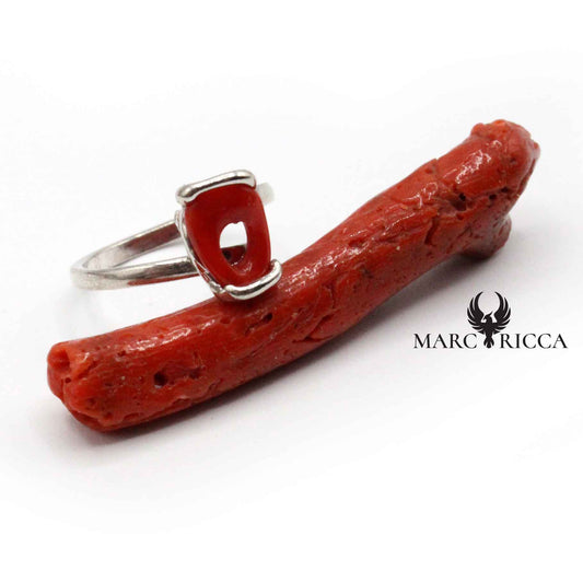 Bague Corail Rouge Anneau