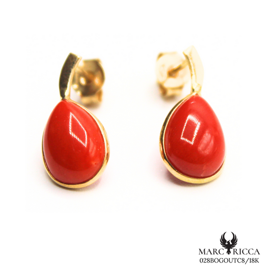Boucles Or Corail Goutte
