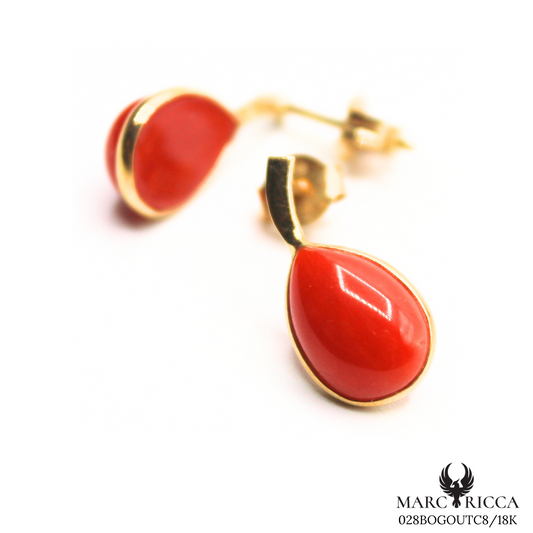 Boucles Or Corail Goutte