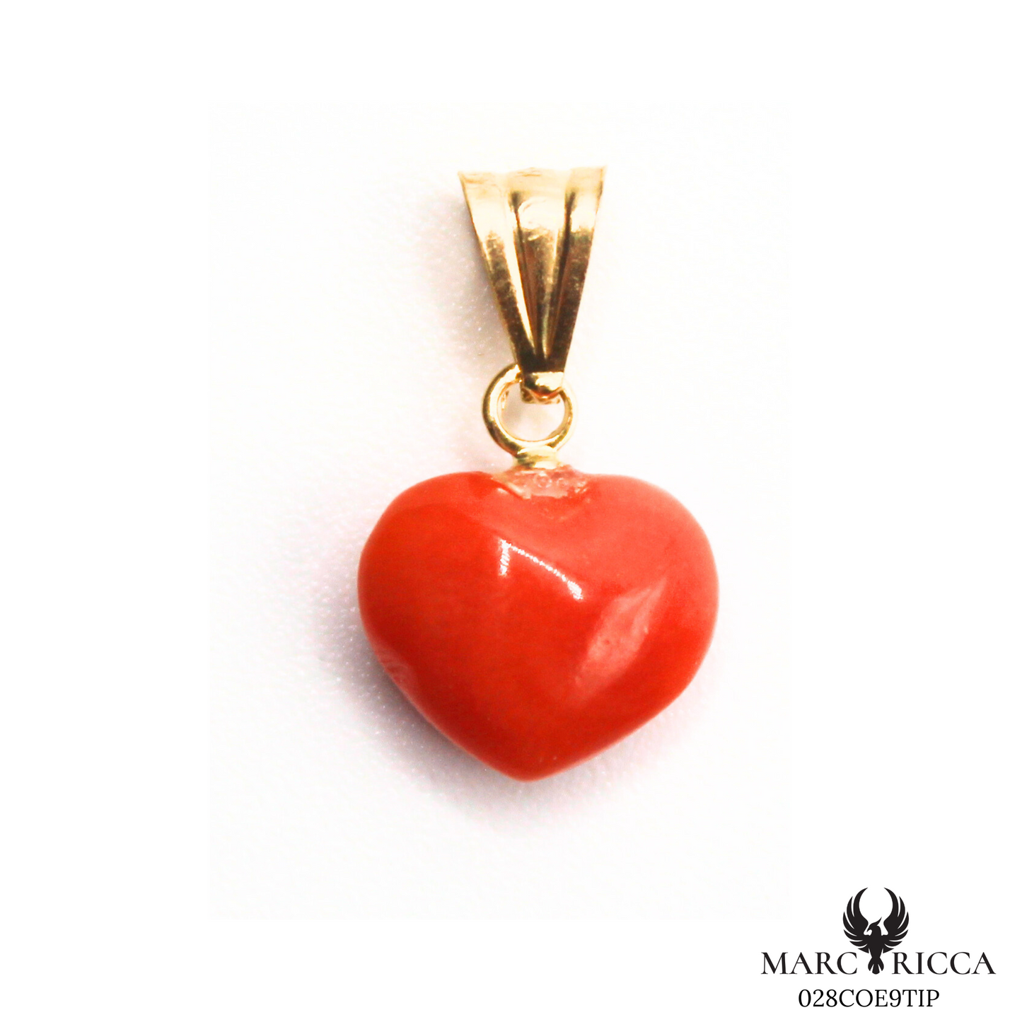 Pendentif Or Corail Cœur