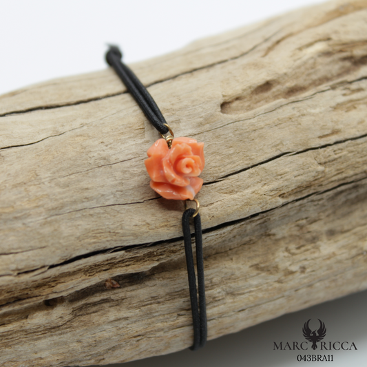 Bracelet Vermeil Cordon Corail Rose