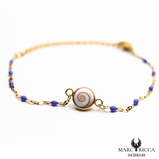 Bracelet Vermeil Œil Sainte Lucie & Perle Résine