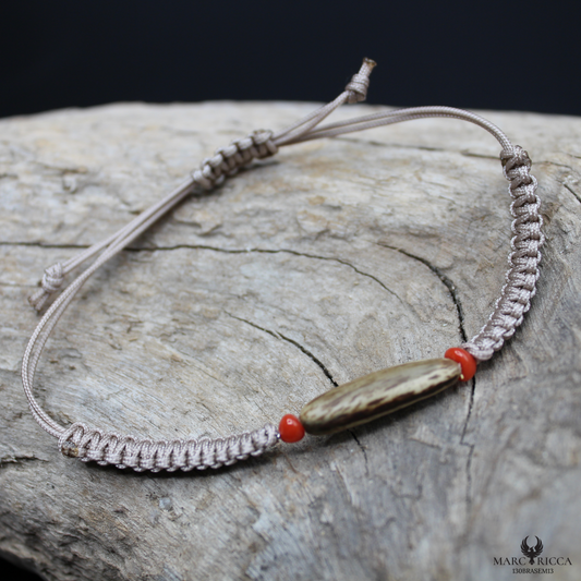 Bracelet Cordon Corail Graine Flamboyant