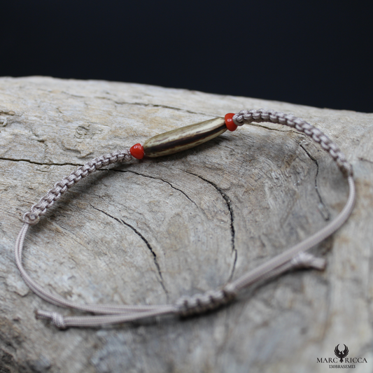 Bracelet Cordon Corail Graine Flamboyant