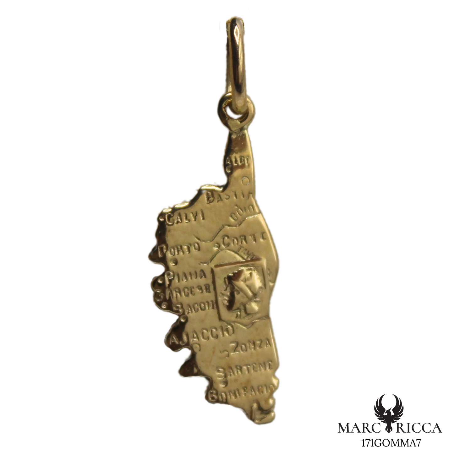 Pendentif Or Corse Blason Tête de Maure & Villes 18 ou 9 carats