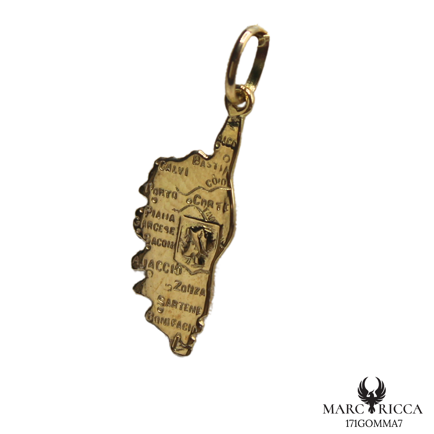 Pendentif Or Corse Blason Tête de Maure & Villes 18 ou 9 carats