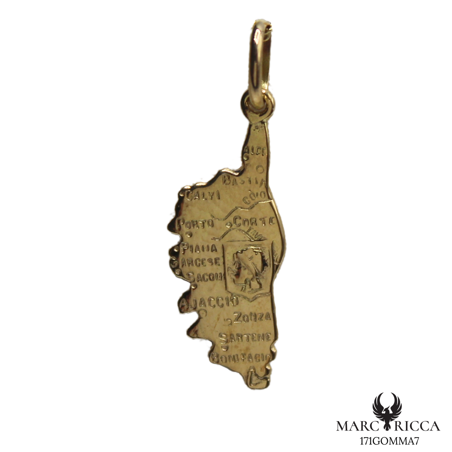 Pendentif Or Corse Blason Tête de Maure & Villes 18 ou 9 carats