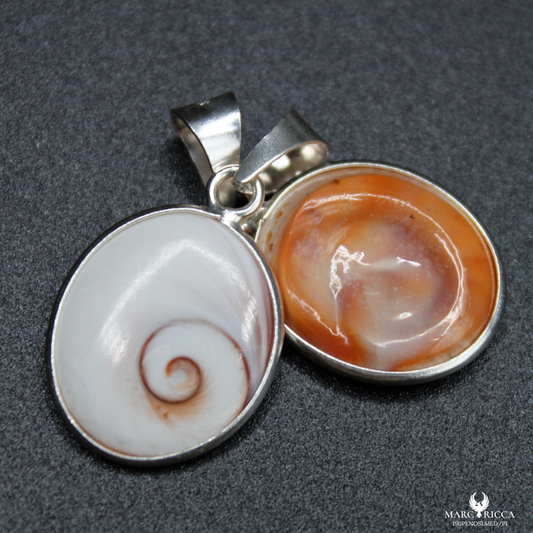 Pendentif Argent Œil de St-Lucie Naturel Ovale 1.6cm