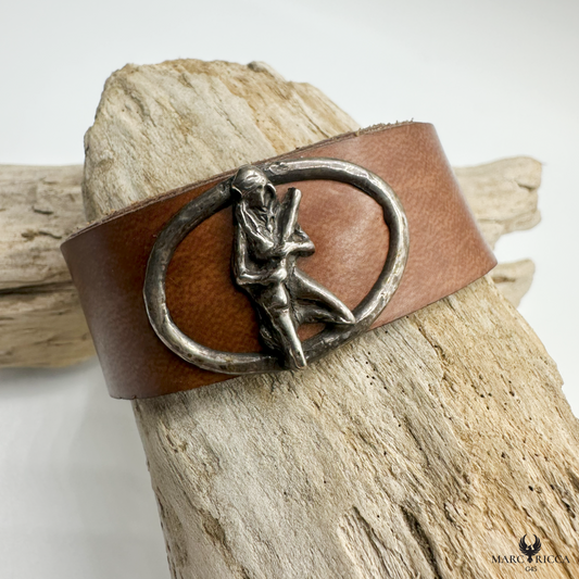 Bracelet Cuir Argent Ribellu / Produit Unique