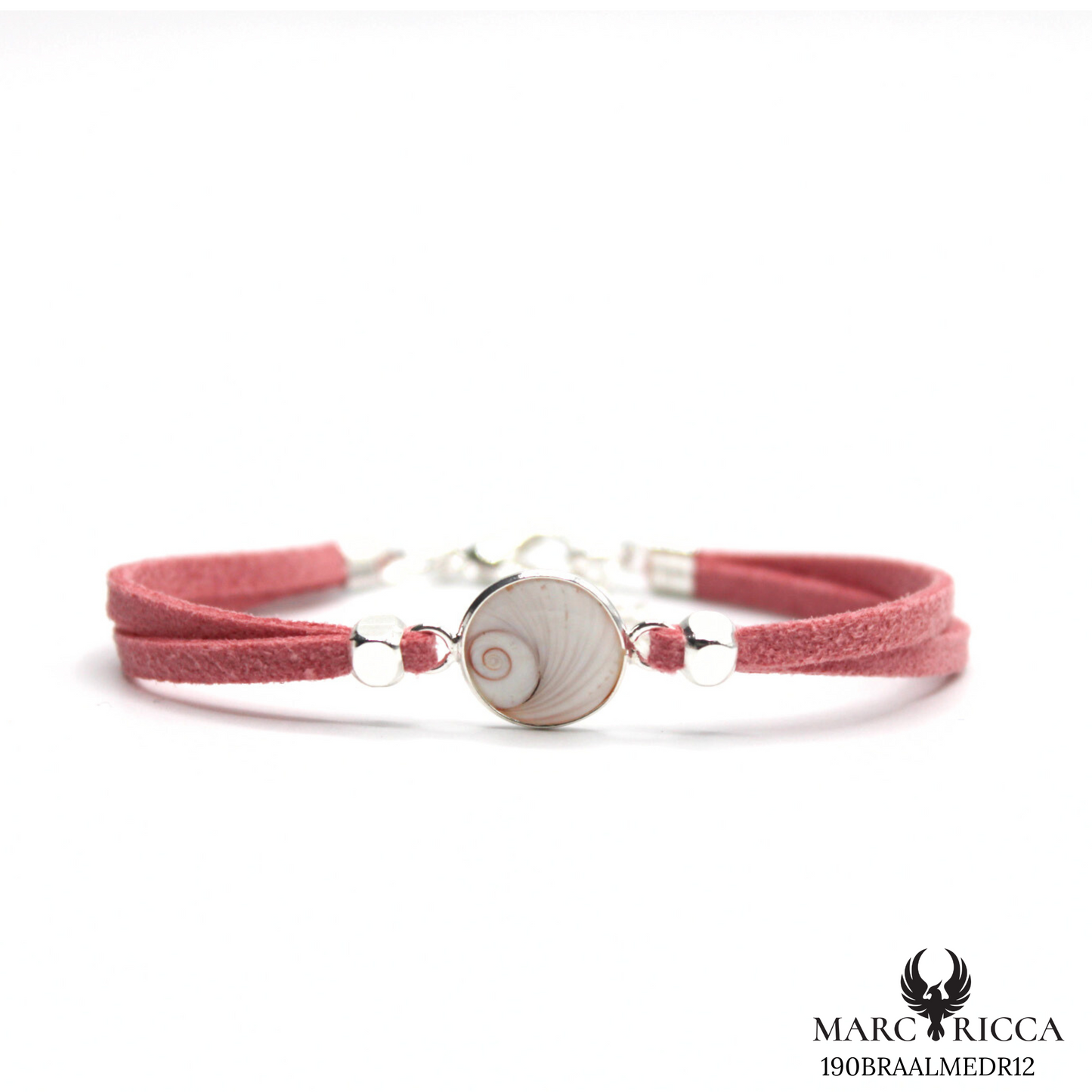Bracelet en Argent / Vermeil et alcantara avec Œil de Sainte Lucie