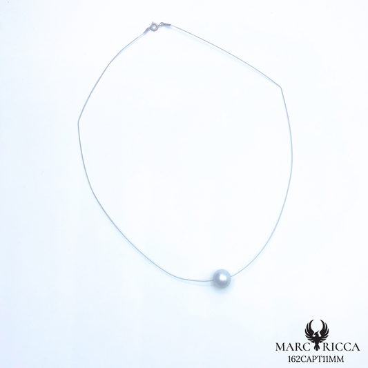 Collier en câble acier et perle